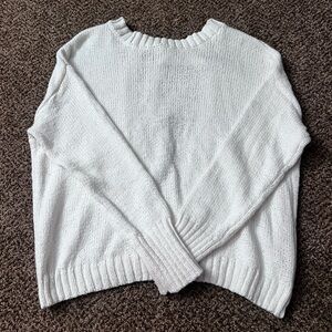 Women's Bow Open Back White Sweater